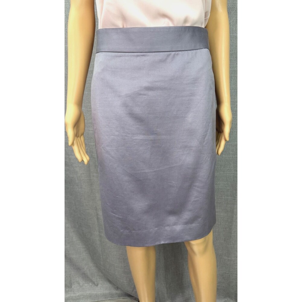 J. Crew Silver Gray Knee Length Pencil Skirt Women's Size 2
